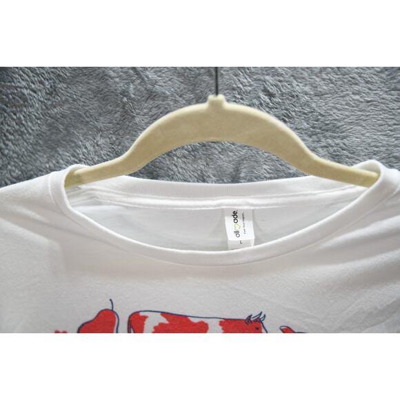 Allmade Eat Local Ride Bikes T-Shirt White L Swamp Rabbit Cafe Organic Cotton - Picture 2 of 6